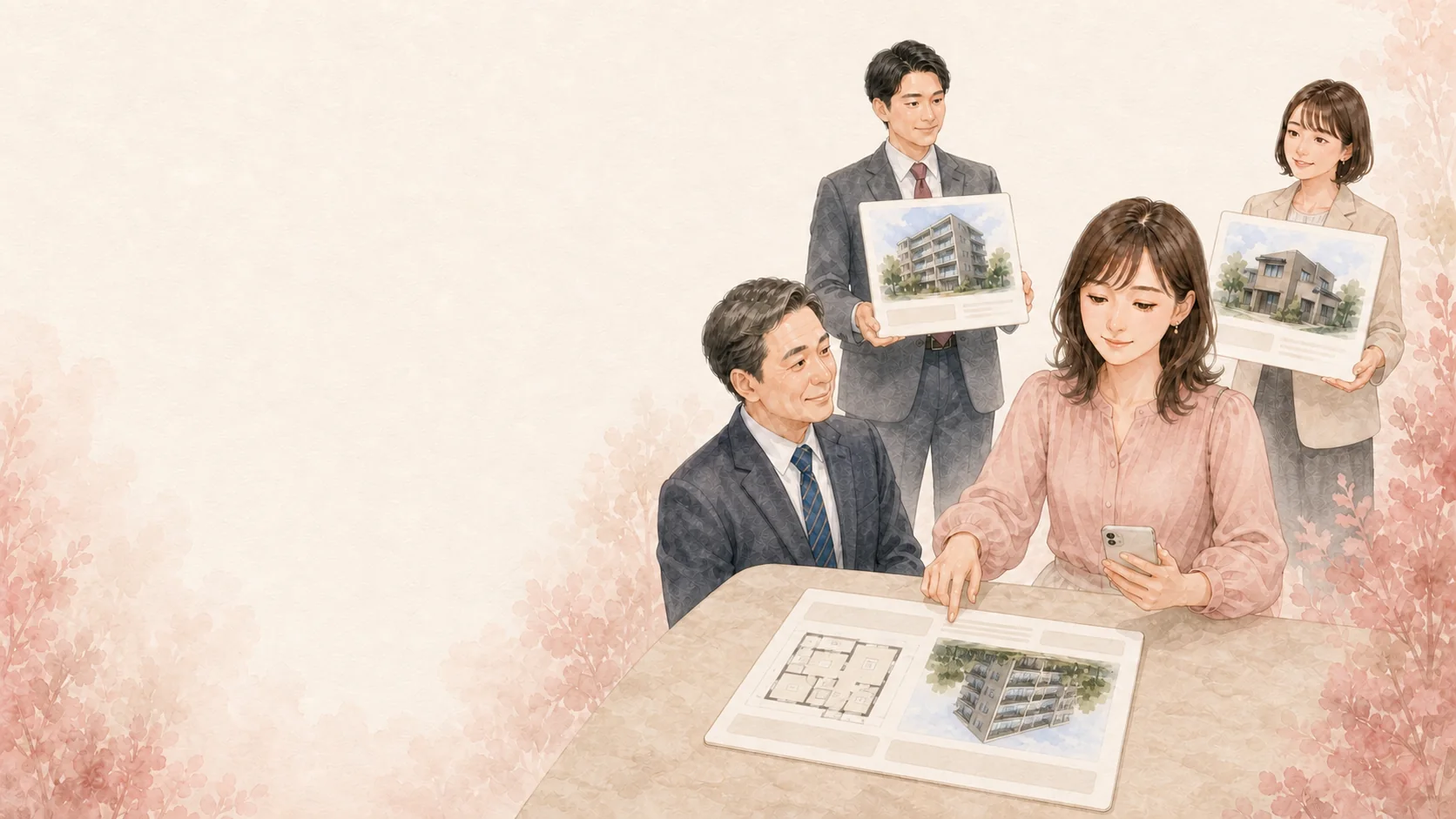 複数の不動産会社から届いた物件提案を、自分で比較して選ぶ部屋恋のイメージ